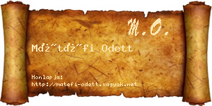 Mátéfi Odett névjegykártya